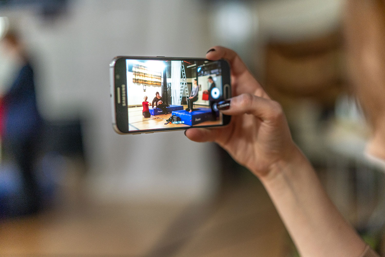 Making Flight Paths - image: Rehearsals seen through an iPhone recording the scene